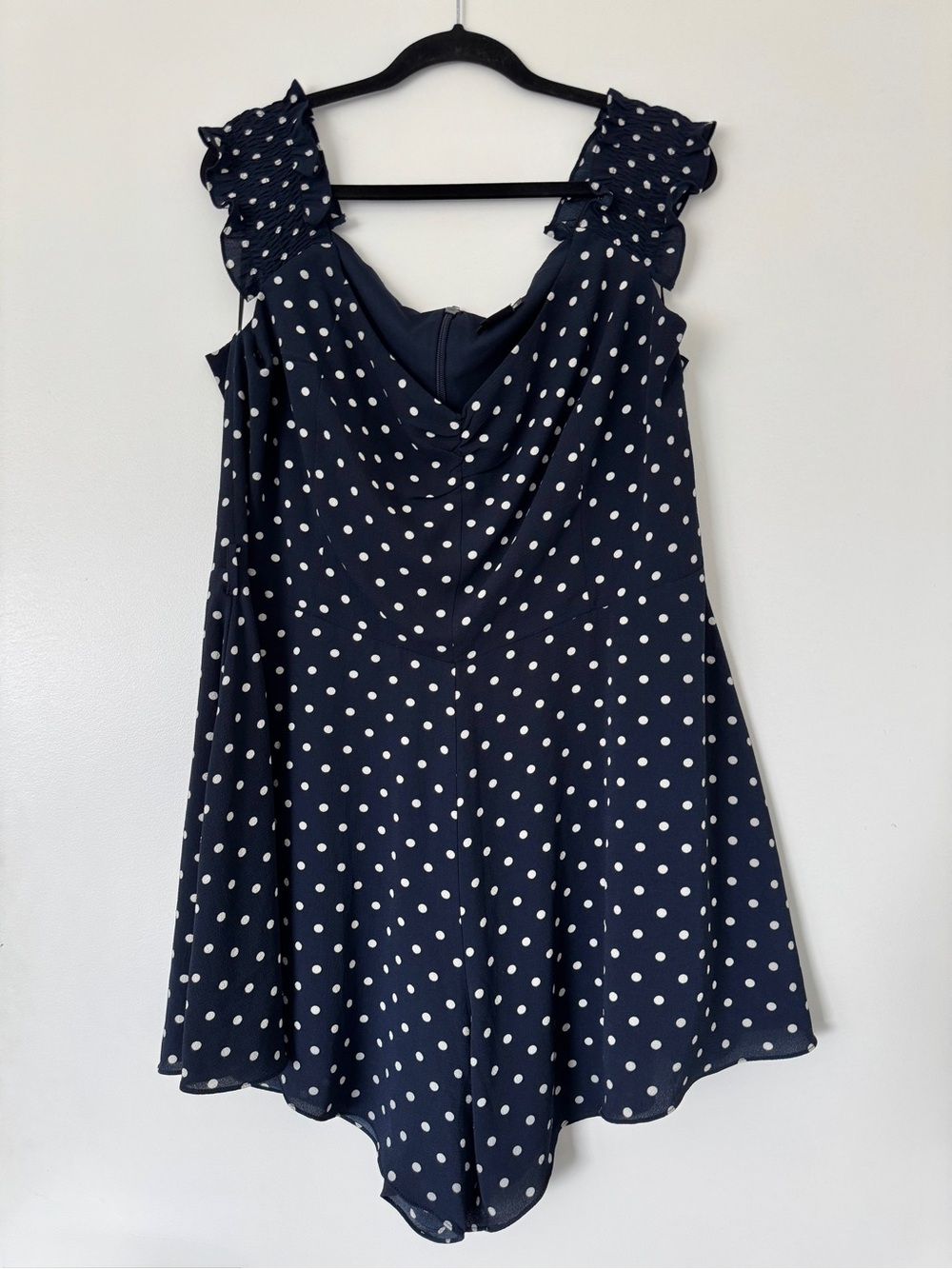 City Chic Blue and White Polka Dot Romper, Size 16 - EUC - Picture 3 of 8
